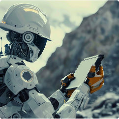 Ai Robot Working On Space With People